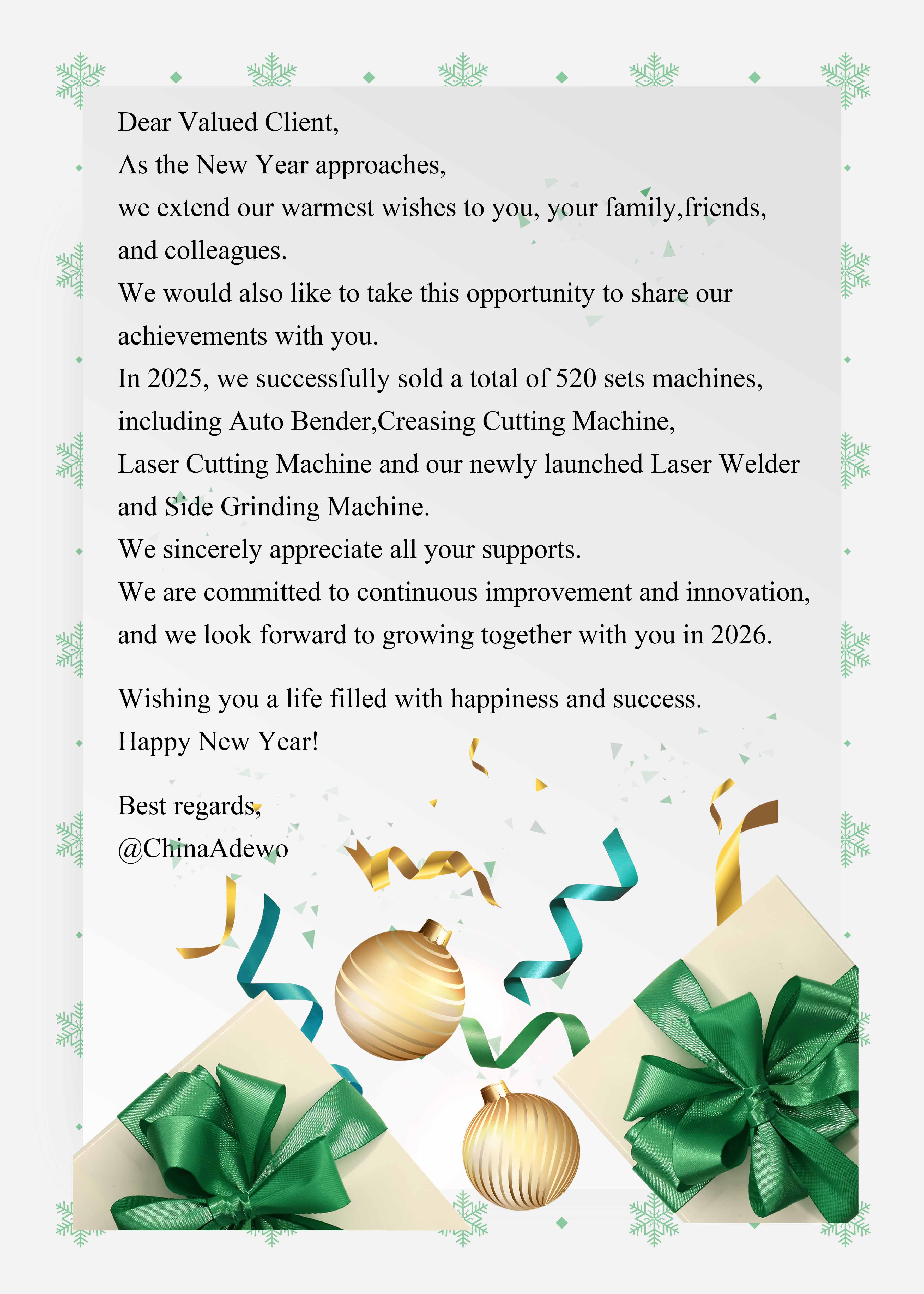 Wish You an another Fruitful Year